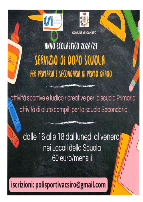 Iscrizione al doposcuola a.s. 2026/2027